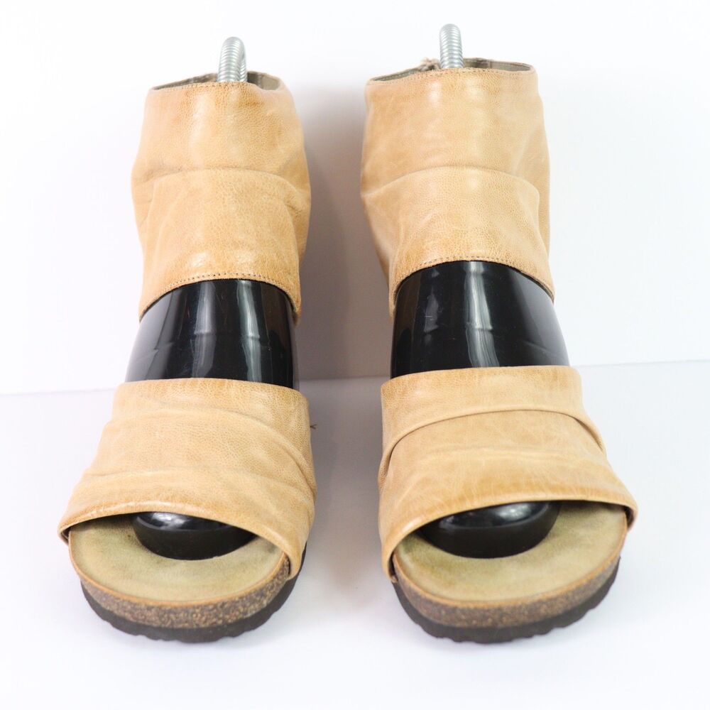 OTBT patchouli heeled leather sandal taupe 8.5 - Picture 4 of 6